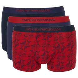 Боксерки Emporio armani Pure cotton Trunk boxers 3 units - Red / Blue (Navy / Navy) боксерки,мъжко,бельо,emporio,armani,pure,cotton,trunk,boxers,3,units,red,blue,(navy,navy)