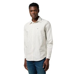 риза,с,дълъг,ръкав,мъжки,ризи,wrangler,1,pocket,regular,fit,long,sleeve,shirt,green,oxford,(white)
