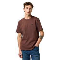 тениска,мъжки,тениски,wrangler,sign,off,regular,fit,short,sleeve,t,shirt,mahogany,(brown)
