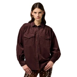 риза,с,дълъг,ръкав,дамски,блузи,дамски,ризи,wrangler,yoke,western,loose,fit,long,sleeve,shirt,mahogany,(red)