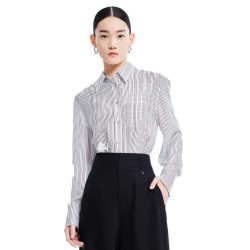 дамски,блузи,дамски,ризи,lily,niche,striped,draped,shirt,charcoal,grey,(grey)