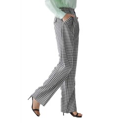 панталони,дамски,панталони,lily,plaid,shimmer,wide,leg,pants,black,(grey)
