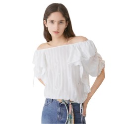 дамски,блузи,дамски,ризи,lily,ruffle,chiffon,shirt,white