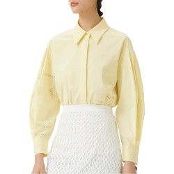 дамски,блузи,дамски,ризи,lily,smiley,face,embroidered,shirt,mango,yellow,(yellow)