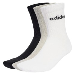 чорапи,мъжки,чорапи,adidas,linear,cushioned,crew,socks,medium,grey,heather,white,black,(multicolor)