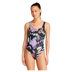 бански,костюм,дамски,бански,костюми,adidas,x,farm,graphic,u,back,swimsuit,black,(violet,fusion,corn,gold)