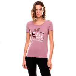 тениска,дамски,тениски,ea7,emporio,armani,train,logo,series,eagle,metallic,crossover,short,sleeve,t,shirt,pink,(pink)