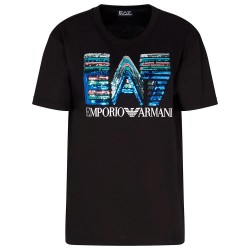 тениска,дамски,тениски,ea7,emporio,armani,train,logo,series,maxi,logo,sequins,crossover,short,sleeve,t,shirt,black