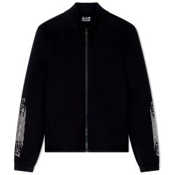 блуза,дамски,блузи,ea7,emporio,armani,train,logo,series,tape,full,zip,sweatshirt,black