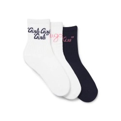 чорапи,дамски,чорапи,hugo,slogan,10272150,01,crew,socks,3,pairs,open,miscellaneous,(white,black)