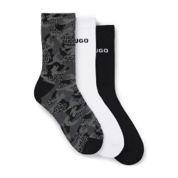чорапи,мъжки,чорапи,hugo,camo,10273418,01,crew,socks,3,pairs,open,miscellaneous,(white,black)