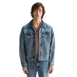 яке,мъжки,якета,scotch,&,soda,contrast,check,panelling,denim,jacket,blue
