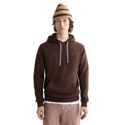 суичър,мъжки,пуловери,scotch,&,soda,regular,fit,logo,badge,hoodie,demitasse,(brown)