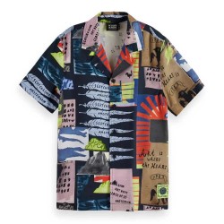 риза,с,къс,ръкав,детски,ризи,scotch,&,soda,all,over,printed,short,sleeve,shirt,multicolor