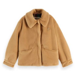 яке,детски,якета,и,палта,scotch,&,soda,faux,fur,jacket,brown,(tannin)