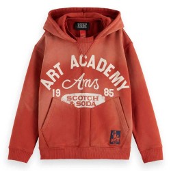 суичър,детски,блузи,scotch,&,soda,loose,fit,snow,washed,front,artwork,hoodie,orange,(ketchup)