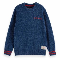 блуза,детски,блузи,scotch,&,soda,regular,fit,velvet,chenille,sweater,insignia,blue