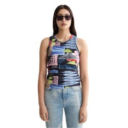 тениска,дамски,тениски,scotch,&,soda,all,over,printed,rib,sleeveless,t,shirt,art,dept,collage,multicolor,(multicolor)