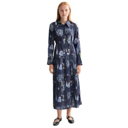 рокля,дамски,поли,и,рокли,scotch,&,soda,belted,pleated,hem,long,sleeve,midi,dress,blue,(black,mountain)