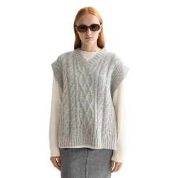 потник,дамски,пуловери,дамски,плетени,дрехи,scotch,&,soda,cable,stitch,spencer,knitted,vest,light,grey,melange