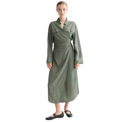 рокля,дамски,поли,и,рокли,scotch,&,soda,draped,wrap,long,sleeve,midi,dress,thyme