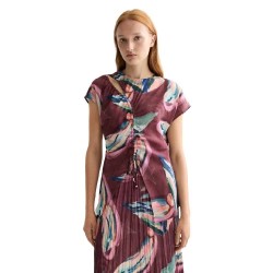 дамски,блузи,scotch,&,soda,draw,string,keyhole,short,sleeve,blouse,purple,(abstract,mountain)