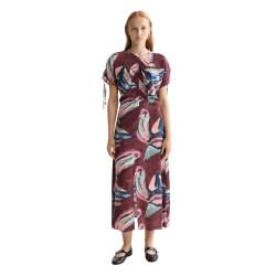 рокля,дамски,поли,и,рокли,scotch,&,soda,drawstring,short,sleeve,long,dress,pink,(abstract,mountain)