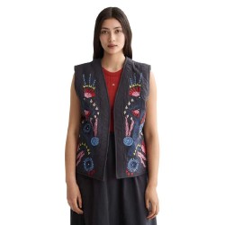 Елек Scotch & soda Embroidered vest - Grey (Charcoal Art) елек,дамски,жилетки,scotch,&,soda,embroidered,vest,grey,(charcoal,art)