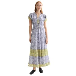 рокля,дамски,поли,и,рокли,scotch,&,soda,gathered,short,sleeve,long,dress,grey,(dancer,lavender)