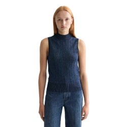 тениска,дамски,тениски,scotch,&,soda,metallic,pointelle,knitted,sleeveless,t,shirt,meteorite,peacoat,metallic