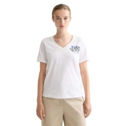 Тениска Scotch & soda Slub Chest Artwork short sleeve v neck T-shirt - White (Bright White) тениска,мъжки,тениски,дамски,тениски,scotch,&,soda,slub,chest,artwork,short,sleeve,v,neck,t,shirt,white,(bright,white)