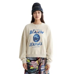 блуза,дамски,блузи,scotch,&,soda,washed,oversized,fit,graphic,sweatshirt,ecru,melange,(beige)