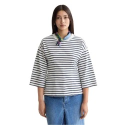 тениска,дамски,тениски,scotch,&,soda,washed,striped,breton,shaping,details,3,4,sleeve,t,shirt,blue,white,stripes,(white)