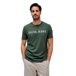 тениска,мъжки,тениски,salsa,jeans,21010294,slim,fit,t,shirt,dark,green,(green)