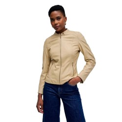 яке,дамски,якета,и,палта,salsa,jeans,21010383,slim,fit,leather,jacket,dark,beige