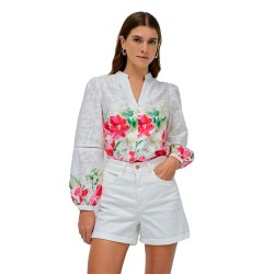 дънки,дамски,блузи,дамски,ризи,salsa,jeans,floral,print,regular,fit,blouse,medium,red,v1,(white)
