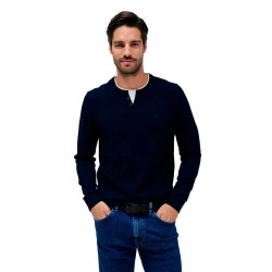 блуза,мъжки,пуловери,salsa,jeans,henley,regular,fit,sweater,dark,blue