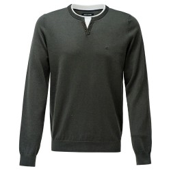 блуза,мъжки,пуловери,salsa,jeans,henley,regular,fit,sweater,dark,green,v1