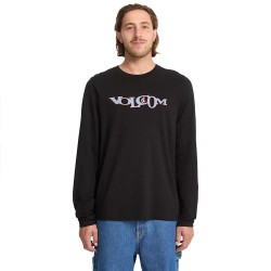 Тениска Volcom Skidder long sleeve T-shirt - Black (Black) тениска,мъжки,тениски,дамски,тениски,volcom,skidder,long,sleeve,t,shirt,black,(black)