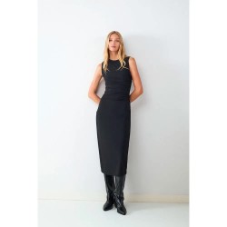 Рокля Balmohk 30000077 sleeveless midi dress - Black (Black / Black) рокля,дамски,поли,и,рокли,balmohk,30000077,sleeveless,midi,dress,black,(black,black)