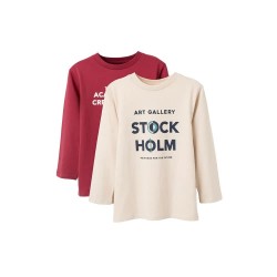 Тениска Zippy 3107523701 long sleeve T-shirt 2 units - Beige (Light Grey) тениска,мъжки,тениски,дамски,тениски,zippy,3107523701,long,sleeve,t,shirt,2,units,beige,(light,grey)