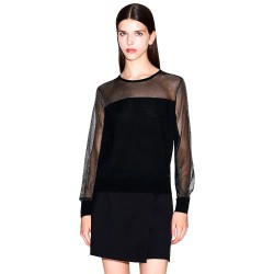 Блуза Armani exchange XW000842_AF13781 sweater - Black (Black / Black Lurex) блуза,дамски,пуловери,дамски,плетени,дрехи,armani,exchange,xw000842,af13781,sweater,black,(black,black,lurex)