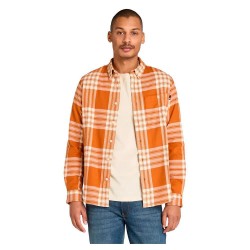 карирана,риза,мъжки,ризи,timberland,midweight,flannel,check,long,sleeve,shirt,leather,brown,yd,(orange)
