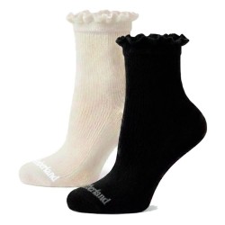 Чорапи Timberland Ruffle Low Crew long socks 2 pairs - White / Black (Angora) чорапи,дамски,чорапи,timberland,ruffle,low,crew,long,socks,2,pairs,white,black,(angora)