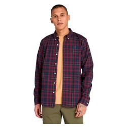 карирана,риза,мъжки,ризи,timberland,stretch,poplin,check,long,sleeve,shirt,burgundy,yd,(blue)