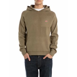 блуза,мъжки,пуловери,replay,uk4858.000.g23538,hoodie,sweater,sage,melange,(brown)