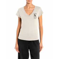 тениска,дамски,тениски,replay,w3467.000.22658g,short,sleeve,v,neck,t,shirt,sandshell