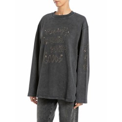 тениска,дамски,тениски,replay,w3450a.000.23940lm,long,sleeve,t,shirt,blackboard,(grey)