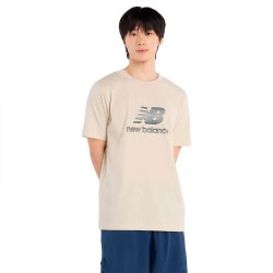 Тениска New balance Sport Essentials Speckle Logo short sleeve T-shirt - Beige (Timberwolf) тениска,мъжки,тениски,дамски,тениски,new,balance,sport,essentials,speckle,logo,short,sleeve,t,shirt,beige,(timberwolf)