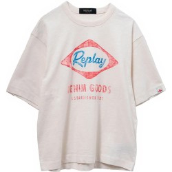 тениска,мъжки,тениски,дамски,тениски,replay,sb7406.050.22336,short,sleeve,t,shirt,beige,(chalk)